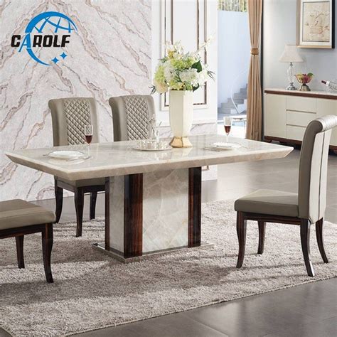 "Modern dining table designs furniture marble stone 6 seater dining ...