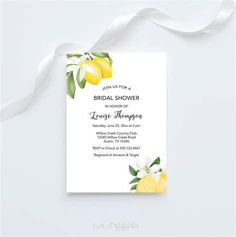 Editable Lemon Bridal Shower Invitation Template Printable - Etsy ...