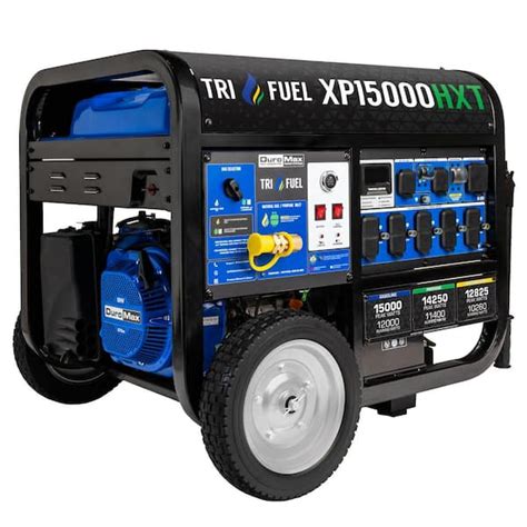 DUROMAX 15,000-Watt/12,000-Watt Tri-Fuel Remote Start Gasoline Propane ...