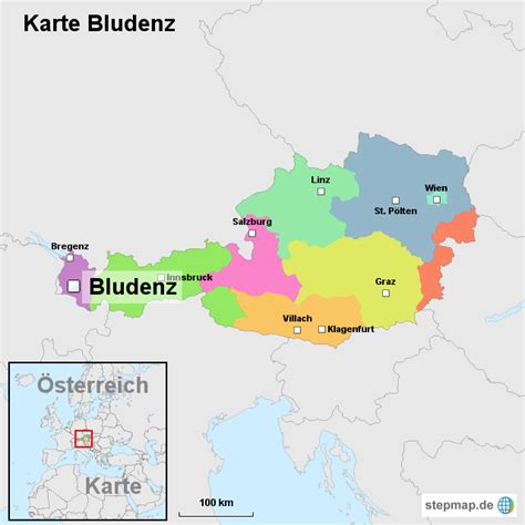 StepMap - Karte Bludenz - Landkarte für Österreich