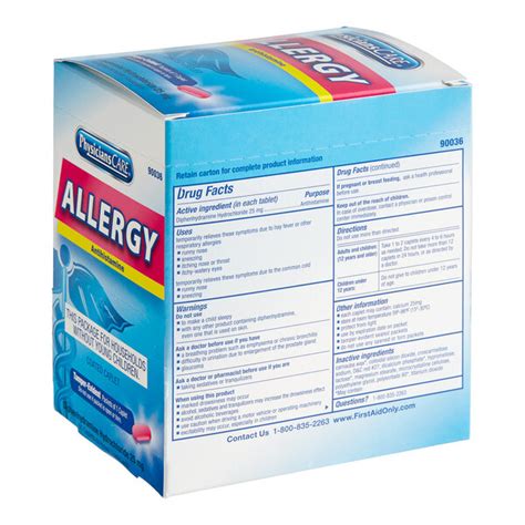 PhysiciansCare 90036 Antihistamine Allergy Relief Tablets - 50/Box