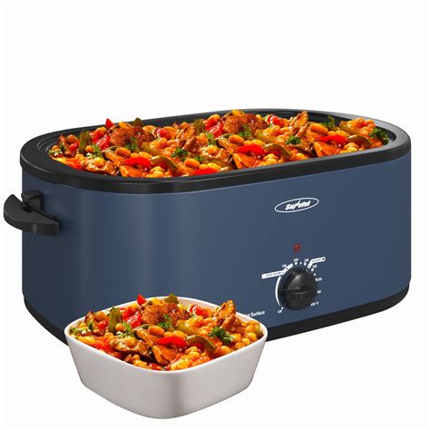 Sunvivi 26Qt Electric Self-Basting Roaster with Glass Lid, Pan & Rack ...