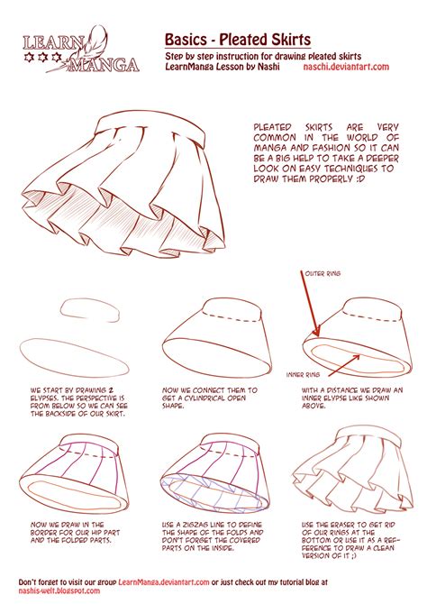 pleated skirt drawing reference - nightskydigitalarttutorial