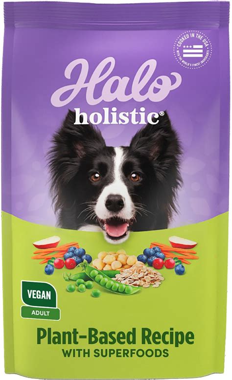 HALO Holistic Vegan Dog Food Complete Digestive Health Plant-Based ...