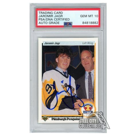 Jaromir Jagr 1990-91 Upper Deck Autograph Rookie Card #356 PSA/DNA 10 ...