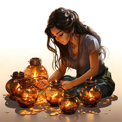 Premium AI Image | Photo happy Diwali or Deepavali illustration celebrating with oil lamp diya ...