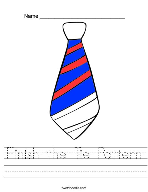 Finish the Tie Pattern Worksheet - Twisty Noodle