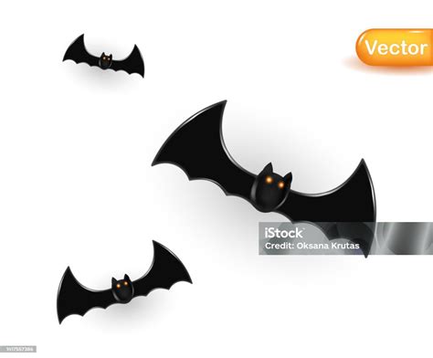 Bats Halloween 3d Design Vector Illustration Stock Illustration ...