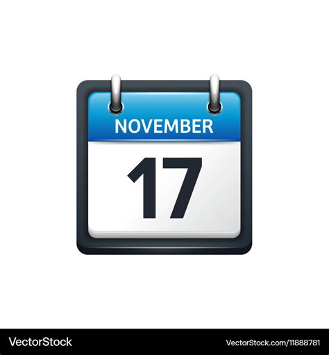 November 17 calendar icon Royalty Free Vector Image