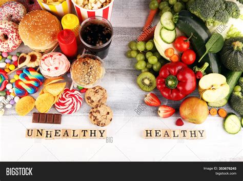 Healthy Unhealthy Food Image & Photo (Free Trial) | Bigstock