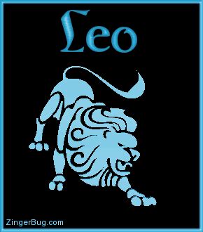 3d Leo Blue Astrological Sign Glitter Graphic, Greeting, Comment, Meme or GIF