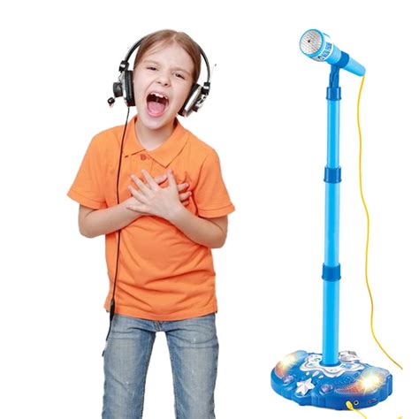 CSCHome Toddler Karaoke Microphone Adjustable Stand with Built-In Mp3 ...