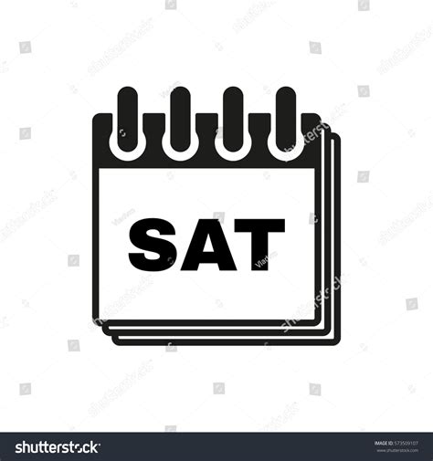 Saturday Icon Sat Calendar Data Symbol Stock Vector (Royalty Free ...