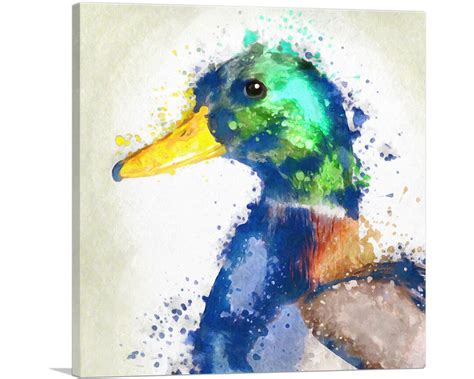 ARTCANVAS Colorful Duck Painting Home Decor Canvas Art Print - Etsy