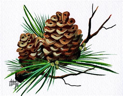 Pine Cone Copy Brochure Painting by Debbi Wetzel - Pixels