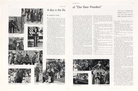 A day in the life of "our Dear President" | Vanity Fair | October 1931