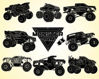 Free 287 Silhouette Grave Digger Monster Truck Svg SVG PNG EPS DXF File