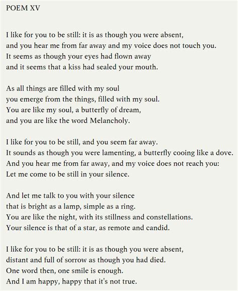 Pablo Neruda, Twenty Love Poems and a Song of Despair, "XV" | Neruda quotes, Poems, Love poems