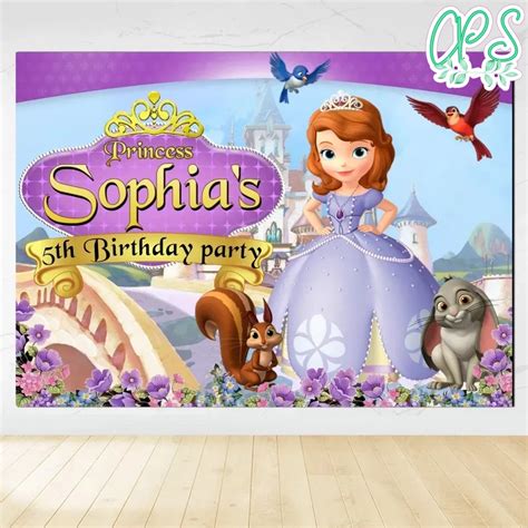 Princess Sofia Birthday Backdrop Digital File Template | CustomPartyShirts