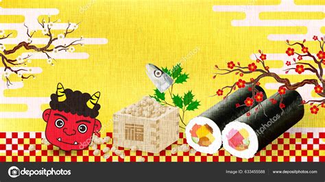 Ehomaki Setsubun日本模式背景 — 图库矢量图像© JBOY24 #633455588