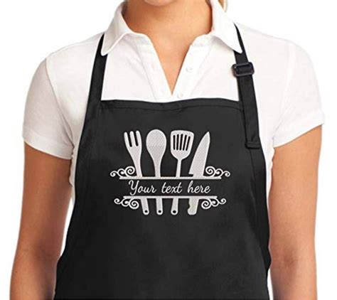 Personalized Chef Apron Embroidered Kitchen Design Aprons for Women an ...