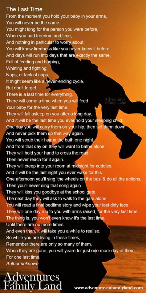 The perfect poem for parents - The Last Time poem. Family Poems, Mom Poems, Kids Poems, Family ...