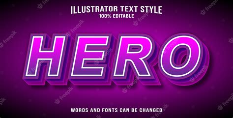 Premium Vector | Hero text style