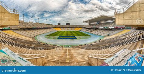 Panoramic View Inside the Olympic Stadium, Montjuic, Barcelona ...