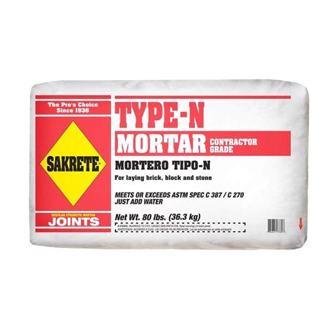 SAKRETE 80 lb. Type N Mortar Mix-602.80.SK - The Home Depot