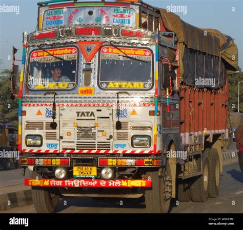 Transport 2017 truck lorry colourful punjab tata hi-res stock ...