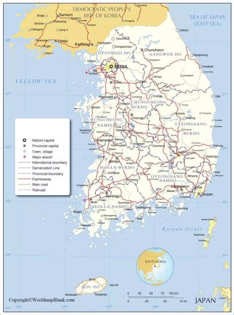 Labeled Map of North Korea with States, Capital & Cities - Printable ...