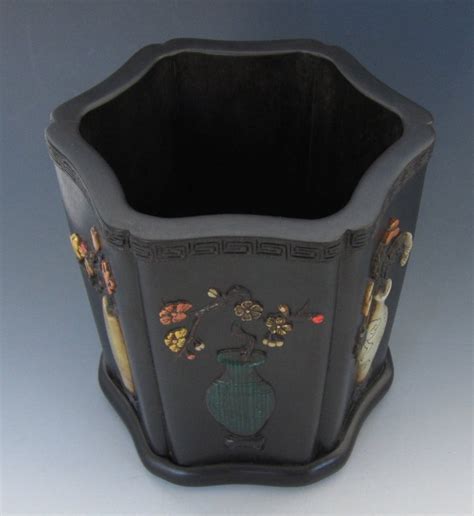 Chinese Brush Washer with Inlay - Zentner Collection