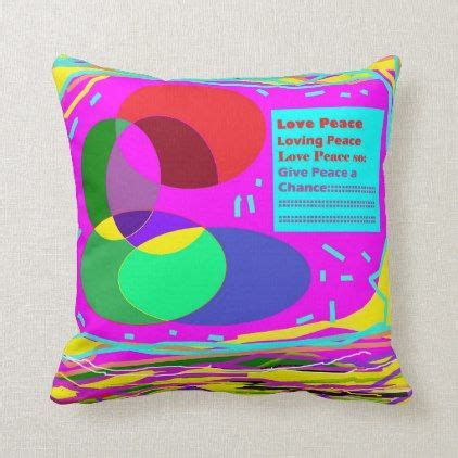 Love peace logo rainbow colors plus globes design throw pillow | Zazzle | Throw pillows, Pillows ...