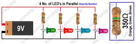 How to Calculate the Value of Resistor for LEDs Circuits?