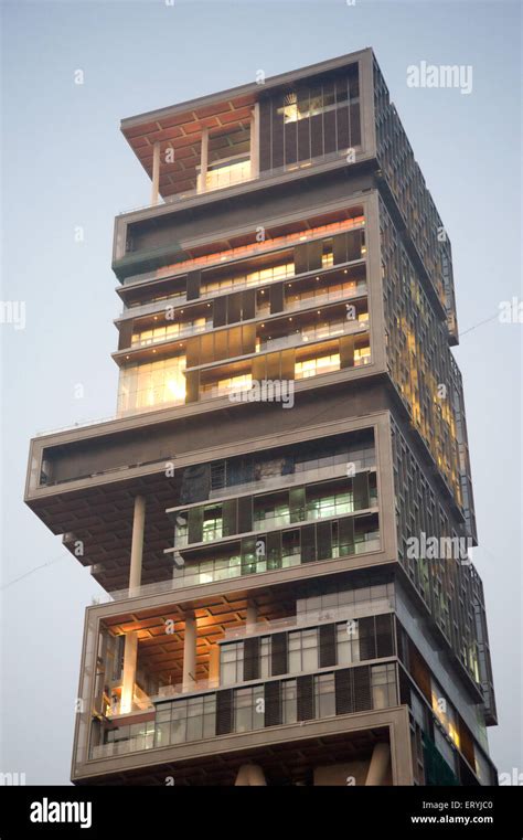 Antilla house of Mukesh Ambani ; Bombay ; Mumbai ; Maharashtra ; India ...