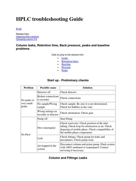 HPLC Troubleshooting Guide | High Performance Liquid Chromatography ...