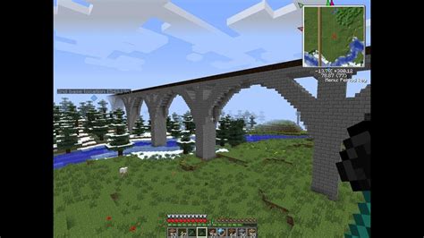 How to build or design an arch bridge in minecraft (built in tekkit) - YouTube