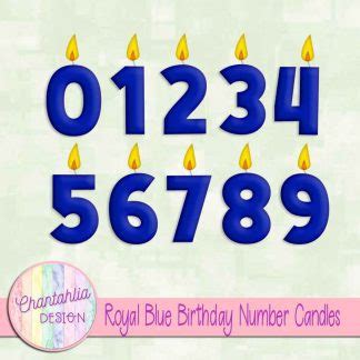 Royal Blue Birthday Number Candles