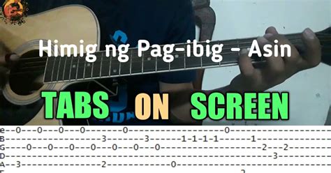 Himig ng Pag-ibig - Asin Guitar Fingerstyle ~ Guitar Fingerstyle Tabs on Screen