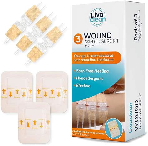 (3 CT) 1 X 3.7” Wound Closure Strips - Zip Stitch Wound Closure Kit ...