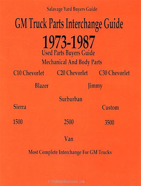 GMC, Chevy Truck Parts Interchange Guide 1973-1987 | PAH