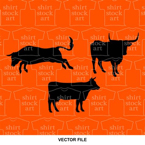 Bull Cow Horn Silhouette – T Shirt Stock Art