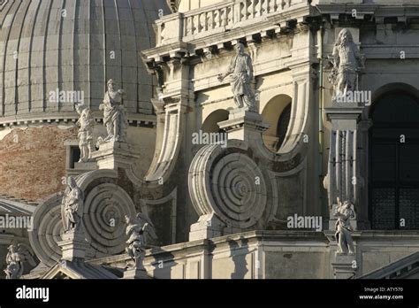 Santa Maria Della Salute dome detail scroll statue Stock Photo - Alamy