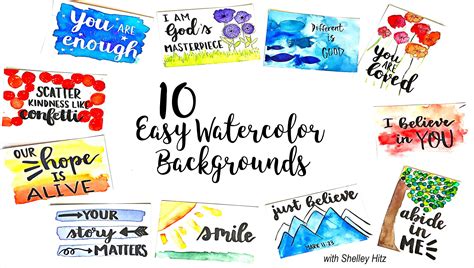 10 Easy Watercolor Backgrounds for Brush Lettering and Modern Calligraphy | Shelley Hitz ...