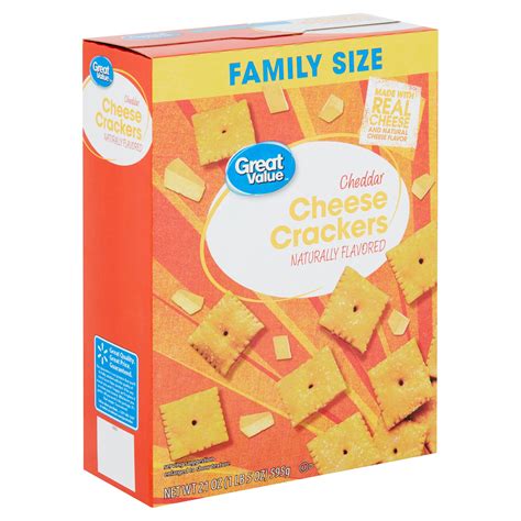 Great Value Cheddar Cheese Baked Snack Crackers, 21 Oz. - Walmart.com - Walmart.com