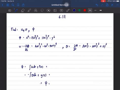 SOLVED:An incompressible and irrotational flow field has a potential ...