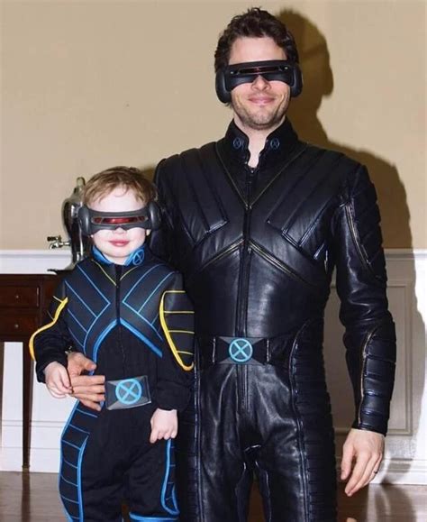 James Marsden and his son in their Cyclops outfits for Halloween years ...