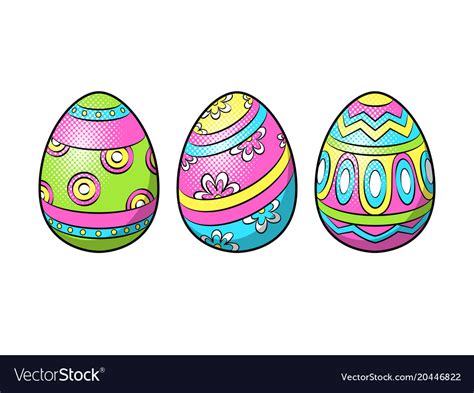 Easter eggs pop art Royalty Free Vector Image - VectorStock