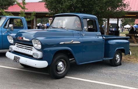 1958 59 Apache Chevy Truck Stepside With Sunvisor Wallpaper