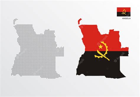 Premium Vector | A map of angola with a flag and the flag of the country